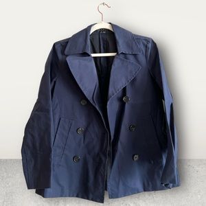Theory cotton double breasted collared jacket, size small